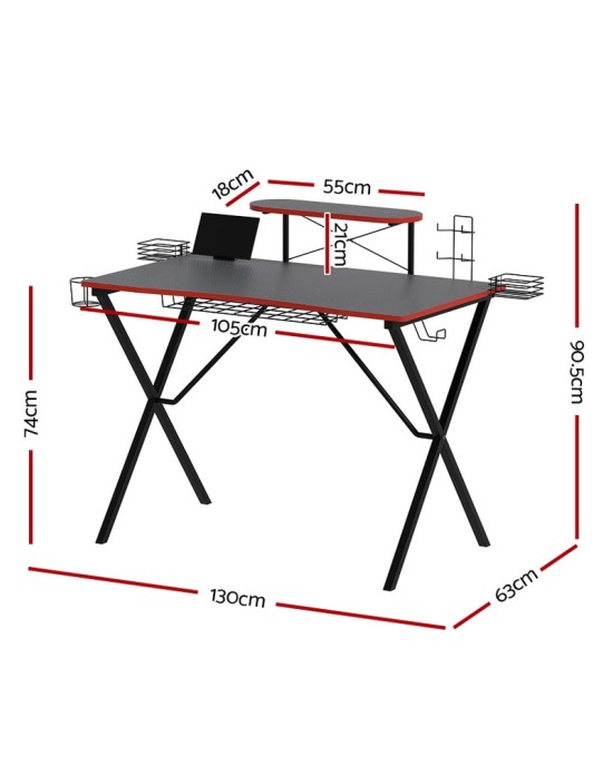 Gaming Desk Computer Desks Table Storage Shelves Study Home Ofiice 105CM