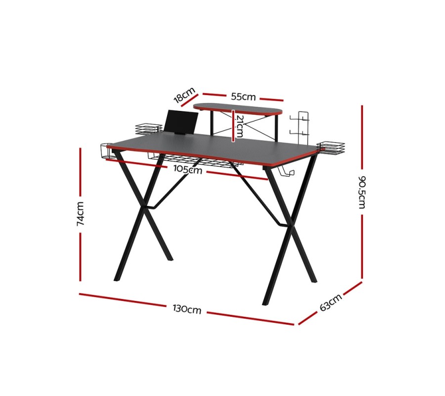 Gaming Desk Computer Desks Table Storage Shelves Study Home Ofiice 105CM Gaming Desk Computer Desks Table Storage Shelves Study Home Ofiice 105CM