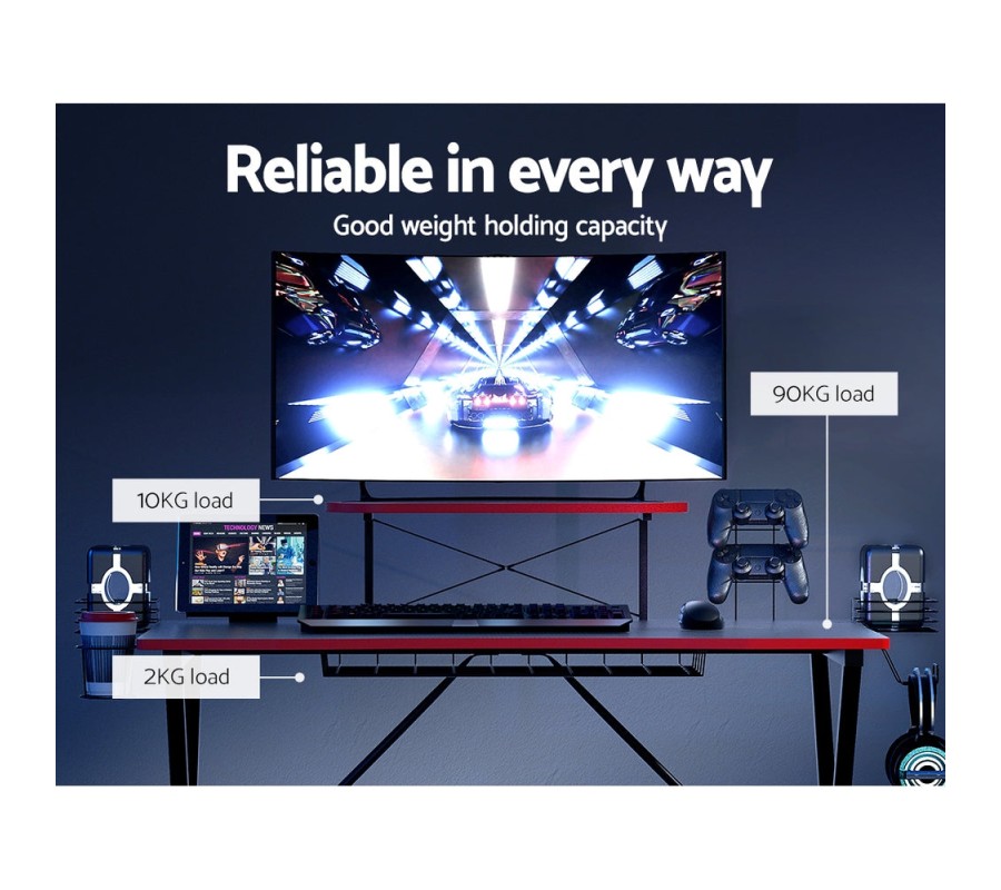 Gaming Desk Computer Desks Table Storage Shelves Study Home Ofiice 105CM Gaming Desk Computer Desks Table Storage Shelves Study Home Ofiice 105CM