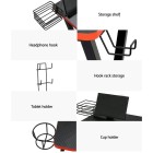 Gaming Desk Computer Desks Table Storage Shelves Study Home Ofiice 105CM Gaming Desk Computer Desks Table Storage Shelves Study Home Ofiice 105CM