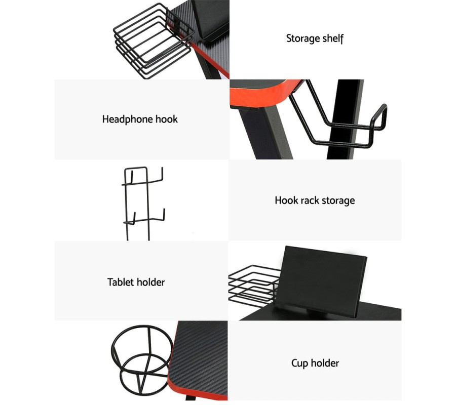 Gaming Desk Computer Desks Table Storage Shelves Study Home Ofiice 105CM Gaming Desk Computer Desks Table Storage Shelves Study Home Ofiice 105CM