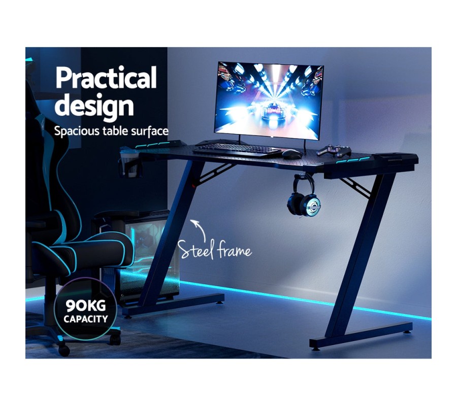 Gaming Desk Computer Desks Table Study Home Ofiice RGB LED Light 120CM Gaming Desk Computer Desks Table Study Home Ofiice RGB LED Light 120CM