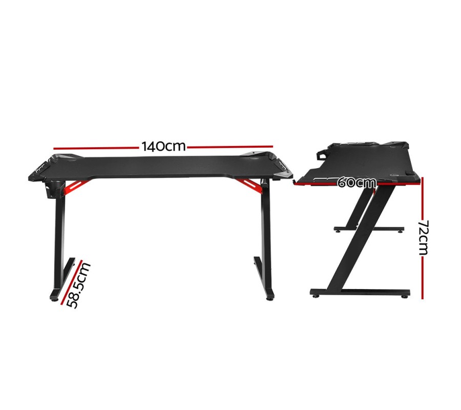 Gaming Desk Computer Desks Table Study Home Ofiice RGB LED Light 140CM Gaming Desk Computer Desks Table Study Home Ofiice RGB LED Light 140CM