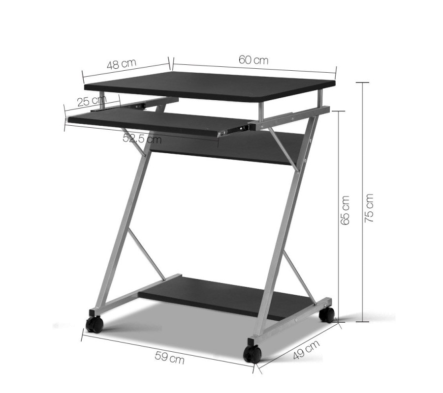 Metal Pull Out Table Desk – Black Metal Pull Out Table Desk – Black