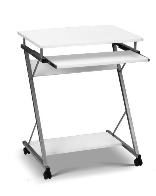 Metal Pull Out Table Desk – White