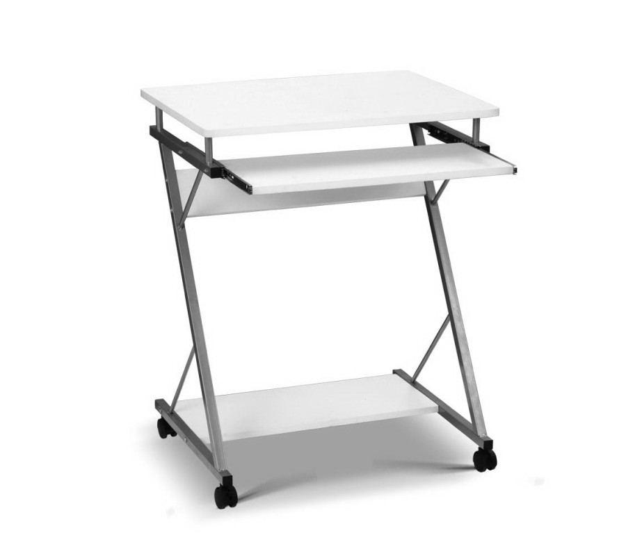 Metal Pull Out Table Desk – White Metal Pull Out Table Desk – White