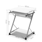 Metal Pull Out Table Desk – White Metal Pull Out Table Desk – White