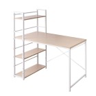 Metal Desk with Shelves – White with Oak Top Metal Desk with Shelves – White with Oak Top