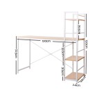 Metal Desk with Shelves – White with Oak Top Metal Desk with Shelves – White with Oak Top