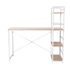 Metal Desk with Shelves – White with Oak Top Metal Desk with Shelves – White with Oak Top