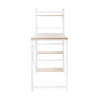 Metal Desk with Shelves – White with Oak Top Metal Desk with Shelves – White with Oak Top