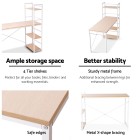 Metal Desk with Shelves – White with Oak Top Metal Desk with Shelves – White with Oak Top