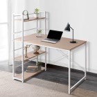 Metal Desk with Shelves – White with Oak Top Metal Desk with Shelves – White with Oak Top