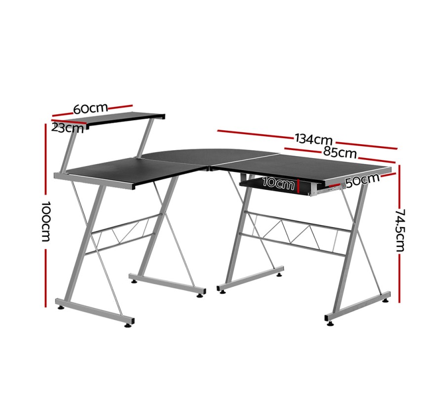 Corner Metal Pull Out Table Desk – Black Corner Metal Pull Out Table Desk – Black