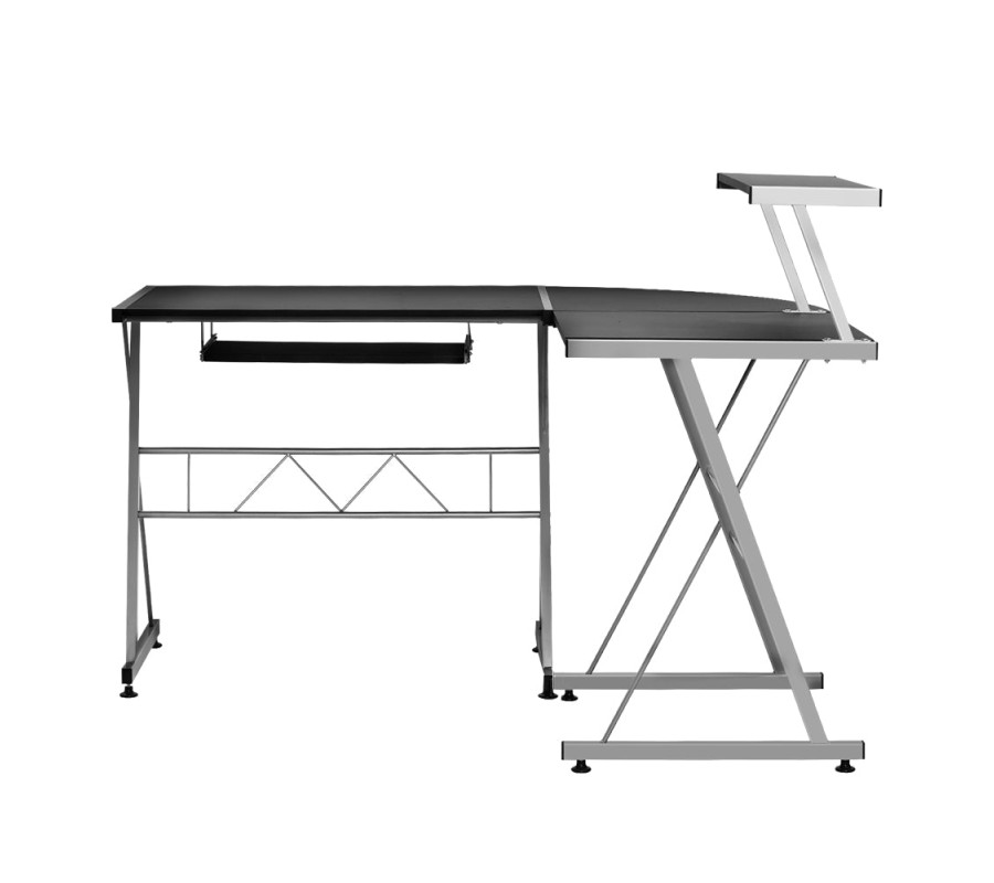 Corner Metal Pull Out Table Desk – Black Corner Metal Pull Out Table Desk – Black