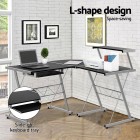 Corner Metal Pull Out Table Desk – Black Corner Metal Pull Out Table Desk – Black