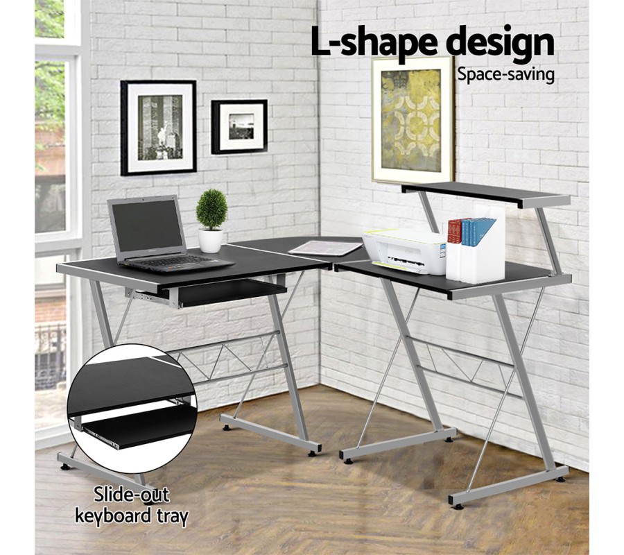 Corner Metal Pull Out Table Desk – Black Corner Metal Pull Out Table Desk – Black