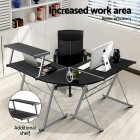 Corner Metal Pull Out Table Desk – Black Corner Metal Pull Out Table Desk – Black