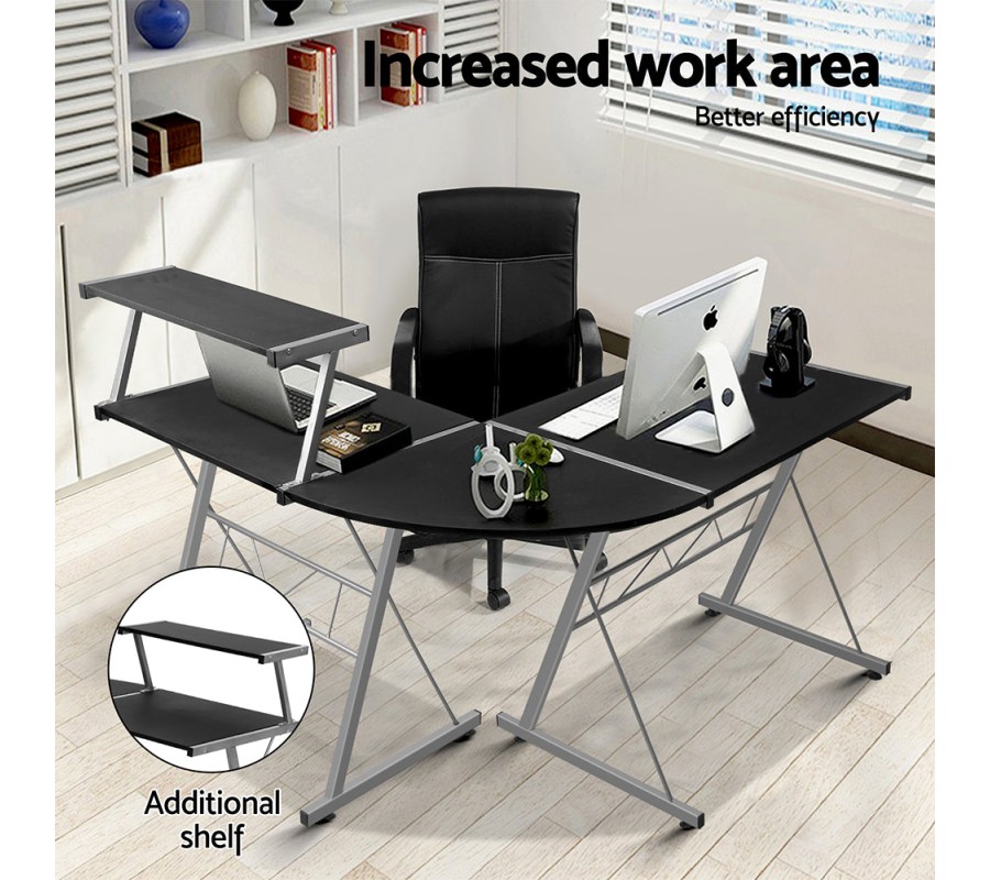 Corner Metal Pull Out Table Desk – Black Corner Metal Pull Out Table Desk – Black