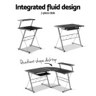 Corner Metal Pull Out Table Desk – Black Corner Metal Pull Out Table Desk – Black