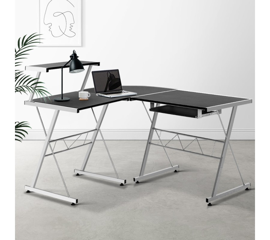 Corner Metal Pull Out Table Desk – Black Corner Metal Pull Out Table Desk – Black