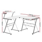 Corner Metal Pull Out Table Desk – White Corner Metal Pull Out Table Desk – White