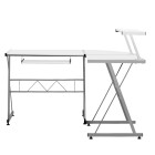 Corner Metal Pull Out Table Desk – White Corner Metal Pull Out Table Desk – White