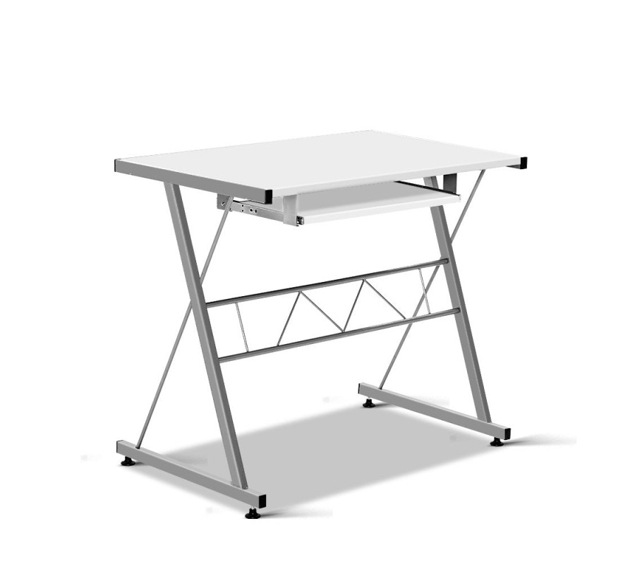 Corner Metal Pull Out Table Desk – White Corner Metal Pull Out Table Desk – White
