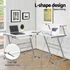 Corner Metal Pull Out Table Desk – White Corner Metal Pull Out Table Desk – White