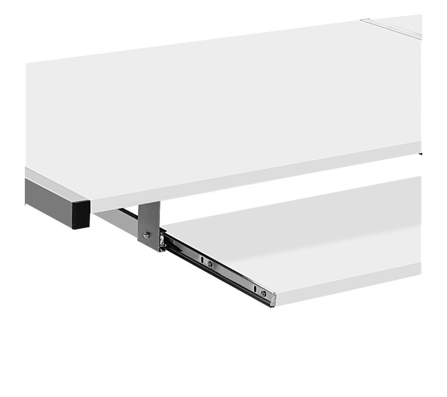Corner Metal Pull Out Table Desk – White Corner Metal Pull Out Table Desk – White
