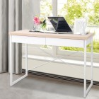 Metal Desk with Drawer – White with Wooden Top Metal Desk with Drawer – White with Wooden Top