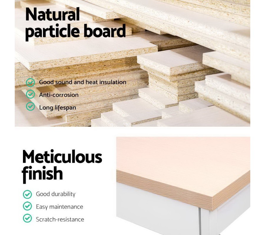 Metal Desk with Drawer – White with Wooden Top Metal Desk with Drawer – White with Wooden Top