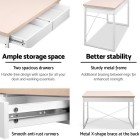 Metal Desk with Drawer – White with Wooden Top Metal Desk with Drawer – White with Wooden Top