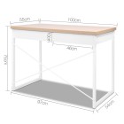 Metal Desk with Drawer – White with Wooden Top Metal Desk with Drawer – White with Wooden Top