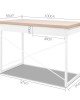 Metal Desk with Drawer – White with Wooden Top