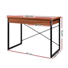 Metal Desk with Drawer – Walnut Metal Desk with Drawer – Walnut