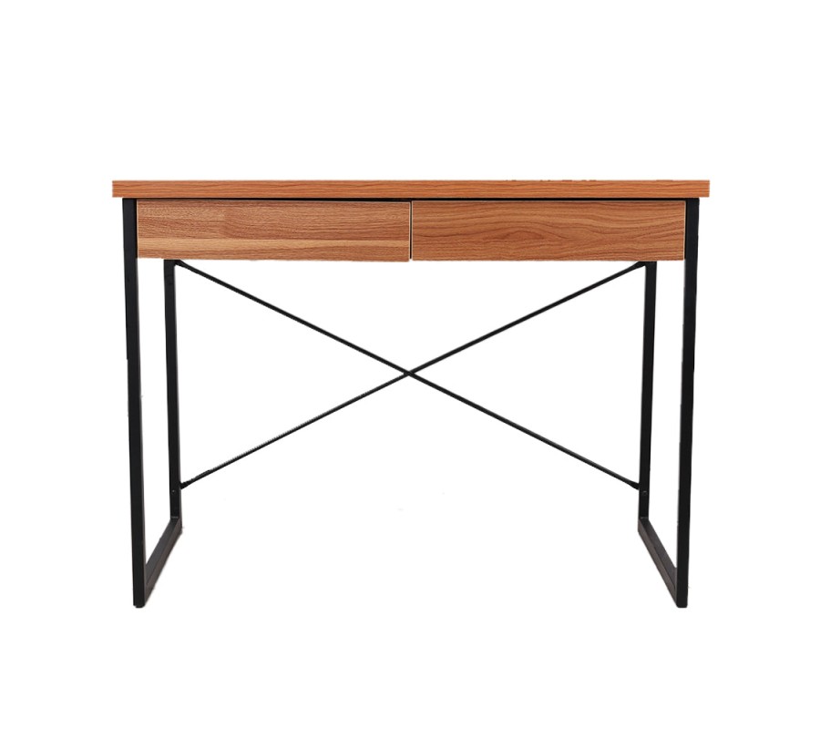 Metal Desk with Drawer – Walnut Metal Desk with Drawer – Walnut