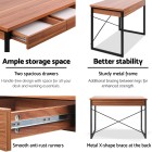 Metal Desk with Drawer – Walnut Metal Desk with Drawer – Walnut