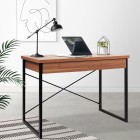Metal Desk with Drawer – Walnut Metal Desk with Drawer – Walnut