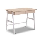 Metal Desk with Drawer – White with Oak Top Metal Desk with Drawer – White with Oak Top