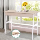 Metal Desk with Drawer – White with Oak Top Metal Desk with Drawer – White with Oak Top