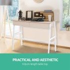 Metal Desk with Drawer – White with Oak Top Metal Desk with Drawer – White with Oak Top
