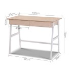 Metal Desk with Drawer – White with Oak Top Metal Desk with Drawer – White with Oak Top