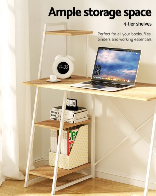 Computer Desk Laptop Table Bookshelf Desk Storage Rack Home Study Office