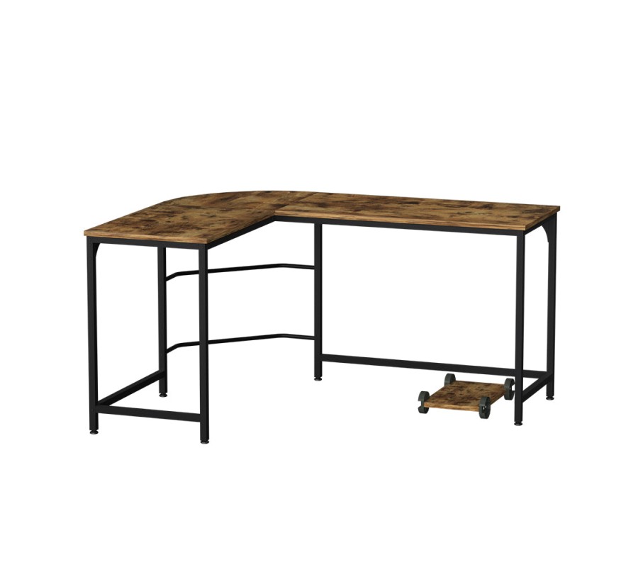 Corner Computer Desk L-Shaped Student Home Office Study Table Brown Corner Computer Desk L-Shaped Student Home Office Study Table Brown