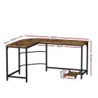 Corner Computer Desk L-Shaped Student Home Office Study Table Brown Corner Computer Desk L-Shaped Student Home Office Study Table Brown