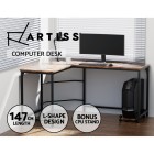 Corner Computer Desk L-Shaped Student Home Office Study Table Brown Corner Computer Desk L-Shaped Student Home Office Study Table Brown
