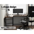 Corner Computer Desk L-Shaped Student Home Office Study Table Brown Corner Computer Desk L-Shaped Student Home Office Study Table Brown