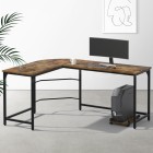 Corner Computer Desk L-Shaped Student Home Office Study Table Brown Corner Computer Desk L-Shaped Student Home Office Study Table Brown