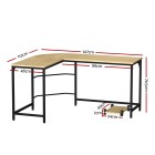 Corner Computer Desk L-Shaped Student Home Office Study Table Oak Corner Computer Desk L-Shaped Student Home Office Study Table Oak
